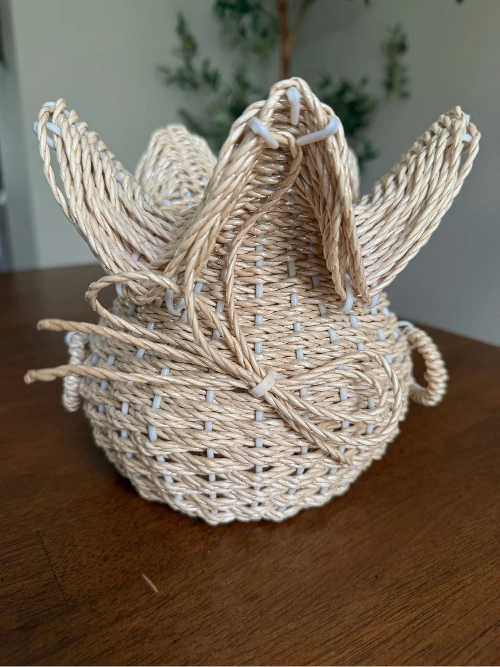 Handwoven Natural Straw Decorative Basket - Neutral